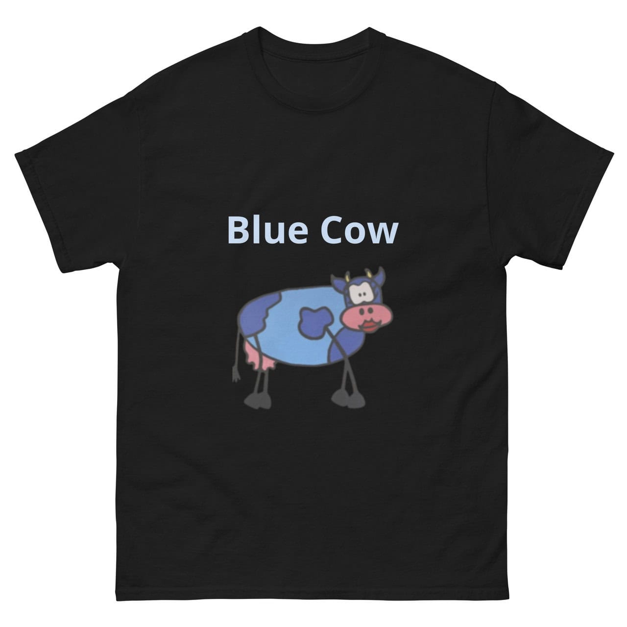 Blue Cow Black T-Shirt Blue Cow Black T-Shirt