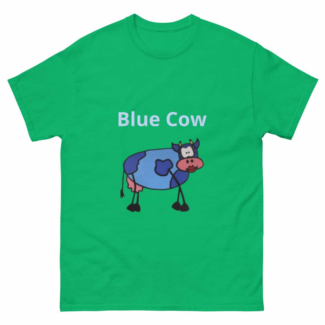 Blue Cow Green T-Shirt