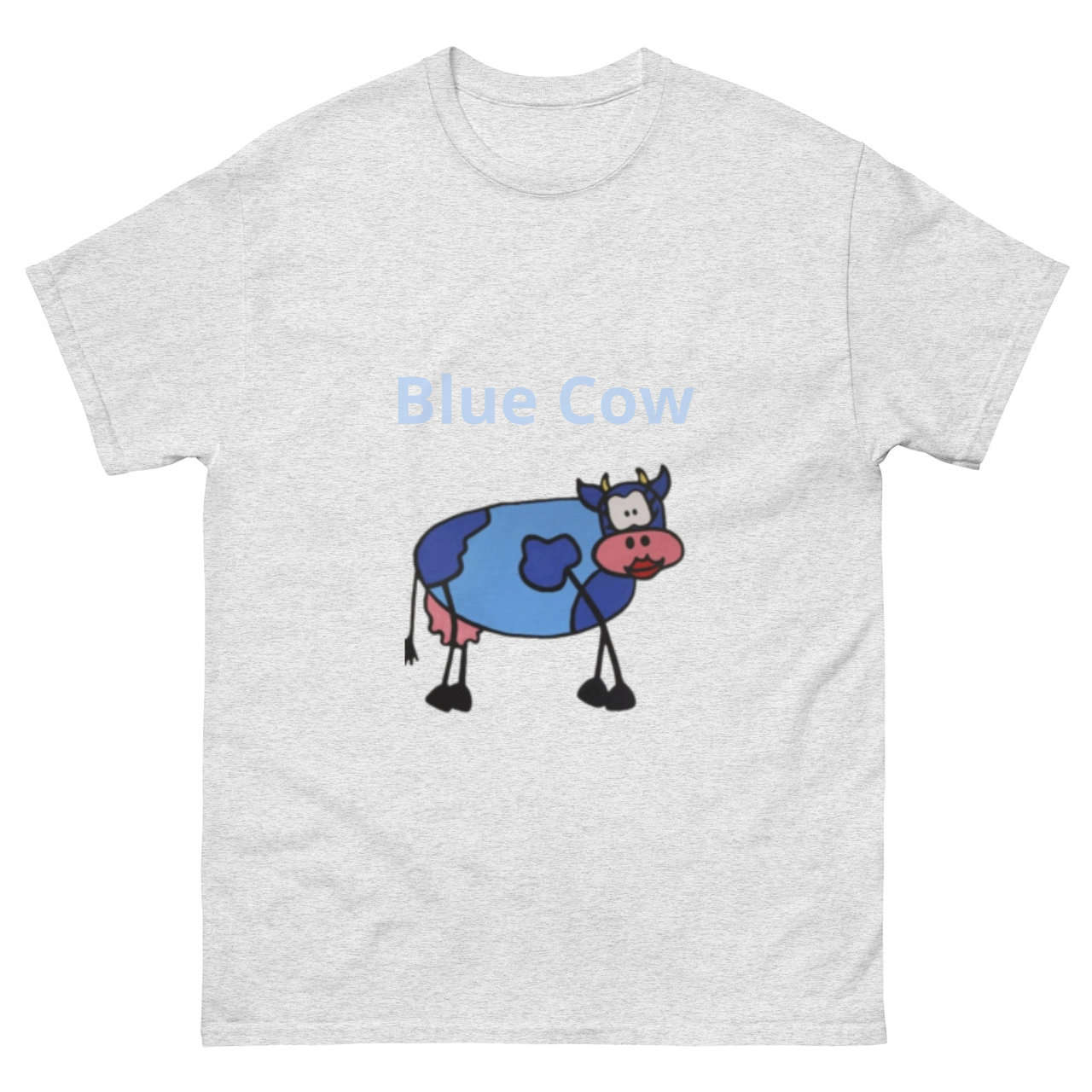 Blue Cow Grey T-Shirt