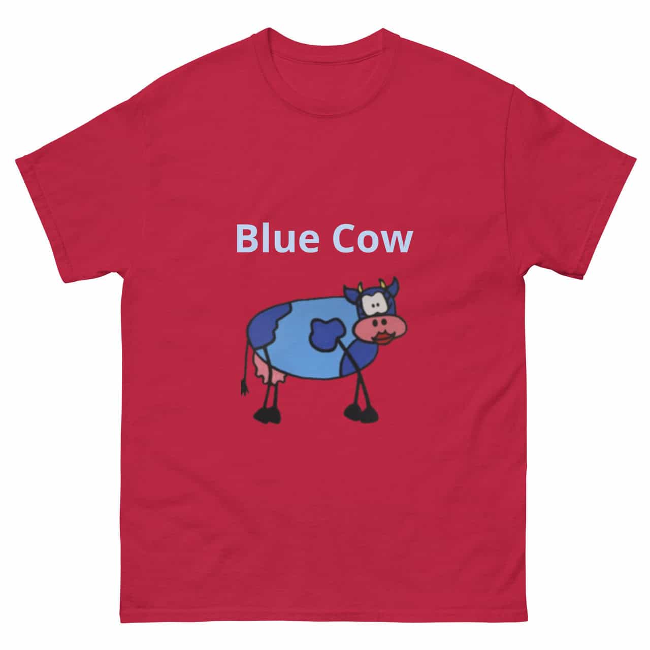Blue Cow Red T-Shirt